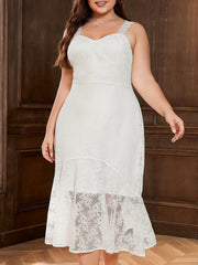 Solid Lace Midi Cami Dress