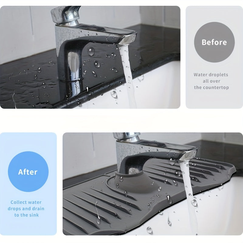 Adjustable Silicone Faucet Mat Sponge Drain Rack