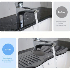 Adjustable Silicone Faucet Mat Sponge Drain Rack