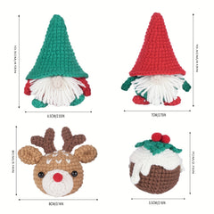 DIY Crochet Doll Christmas Set Decorations - Gnome Deer Baubles