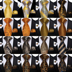 Men's Classic Tie Set with Accessories for Wedding Party Business