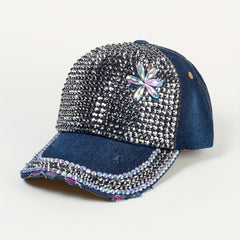 Vintage Rhinestone Y2K Denim Baseball Cap