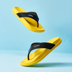 Men's Casual Platform Flip Flops with Arch Support Lightweight