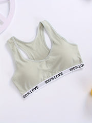 Letter Print Bra & Panties Set Women's Lingerie