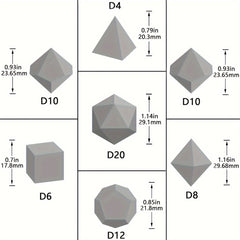 7pcs Polyhedral Metal Dice Set Element Player Tabletop Game Fun Gift