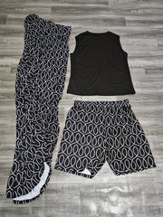 3-Piece Casual Outfit: Tank Top, Print Shorts & Cape
