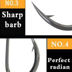 Fishing Hook Set High Carbon Steel Hooks with Stainless Steel Wire Sizes 6 12