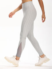High Waist Butt Lifting Yoga Pants with Mesh Contrast