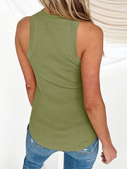 Ribbed Tank Top Casual Summer Sleeveless Slim Tank Top Women's Clothing