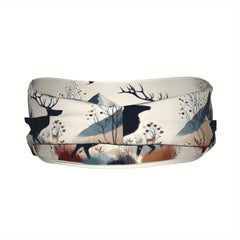 Deer & Mountain Landscape Headband Stretchy Breathable Polyester