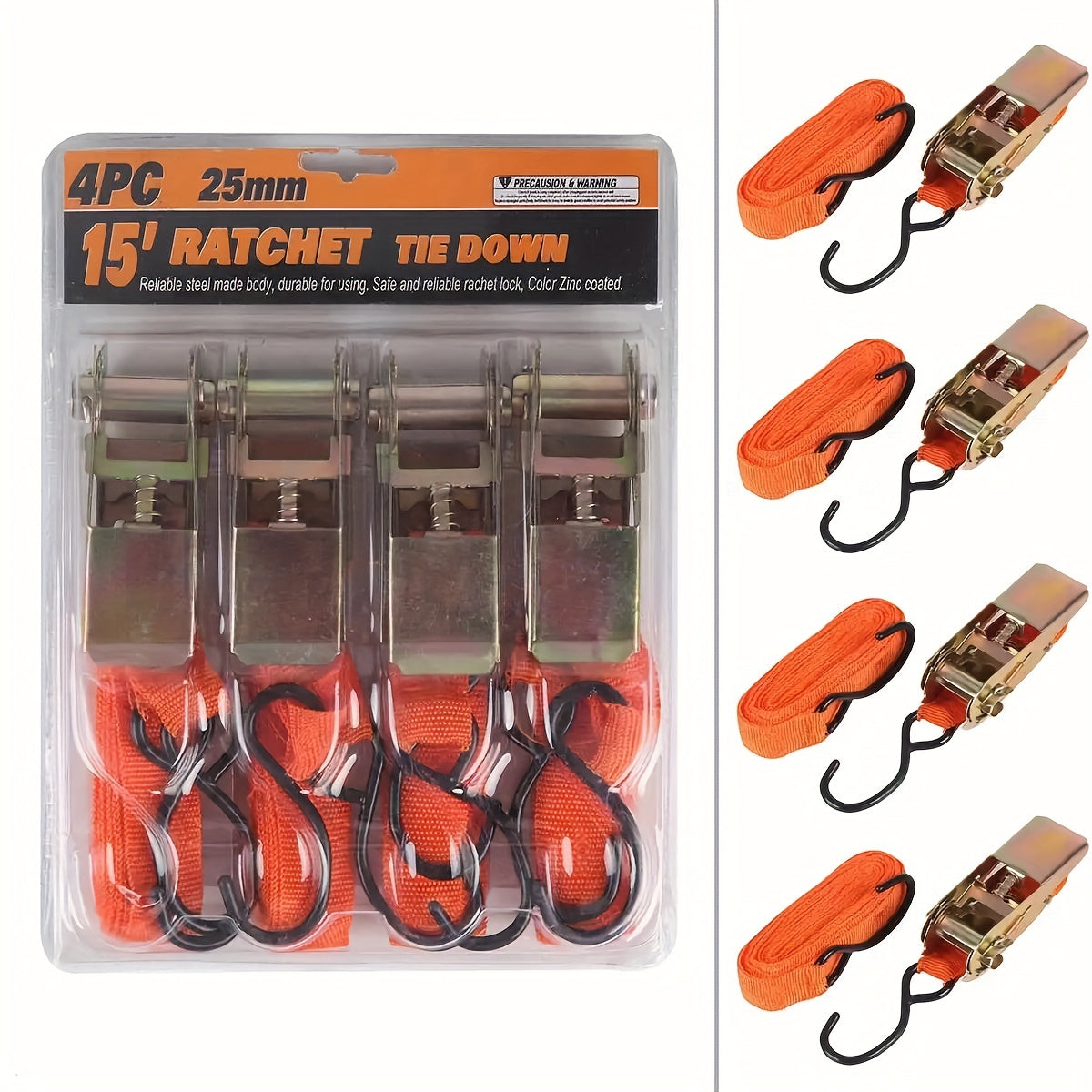 Thickened Ratchet Tensioning Strap Cargo Binding Strap Car Fastener