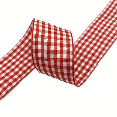 5 Yards Long Red Plaid Ribbon 2" Wide DIY Bow Gift Bag Decoration