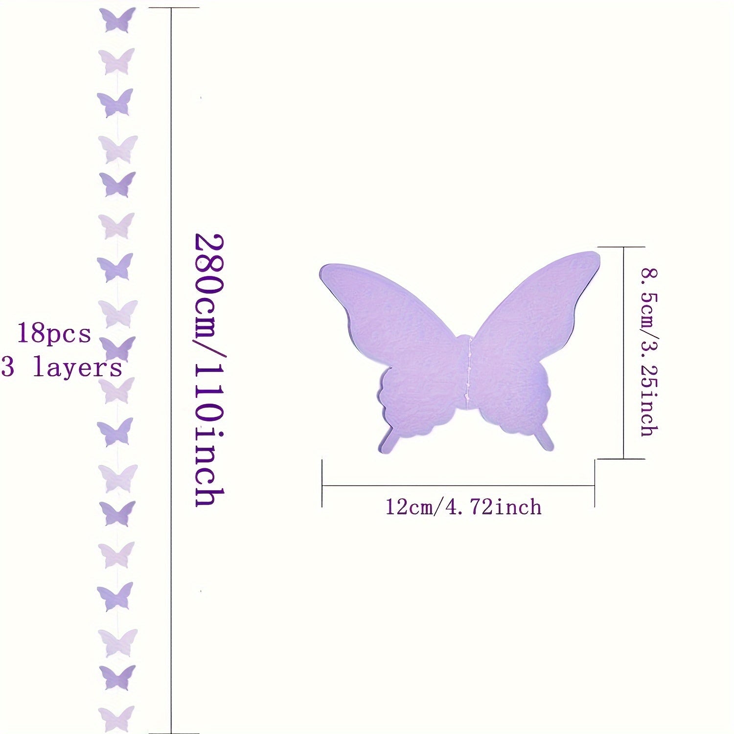 Large 3D Butterfly Flower String Wedding Party Decorations