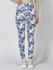 Floral Print Skinny Stretchy Leggings High Waist Yoga Leggings