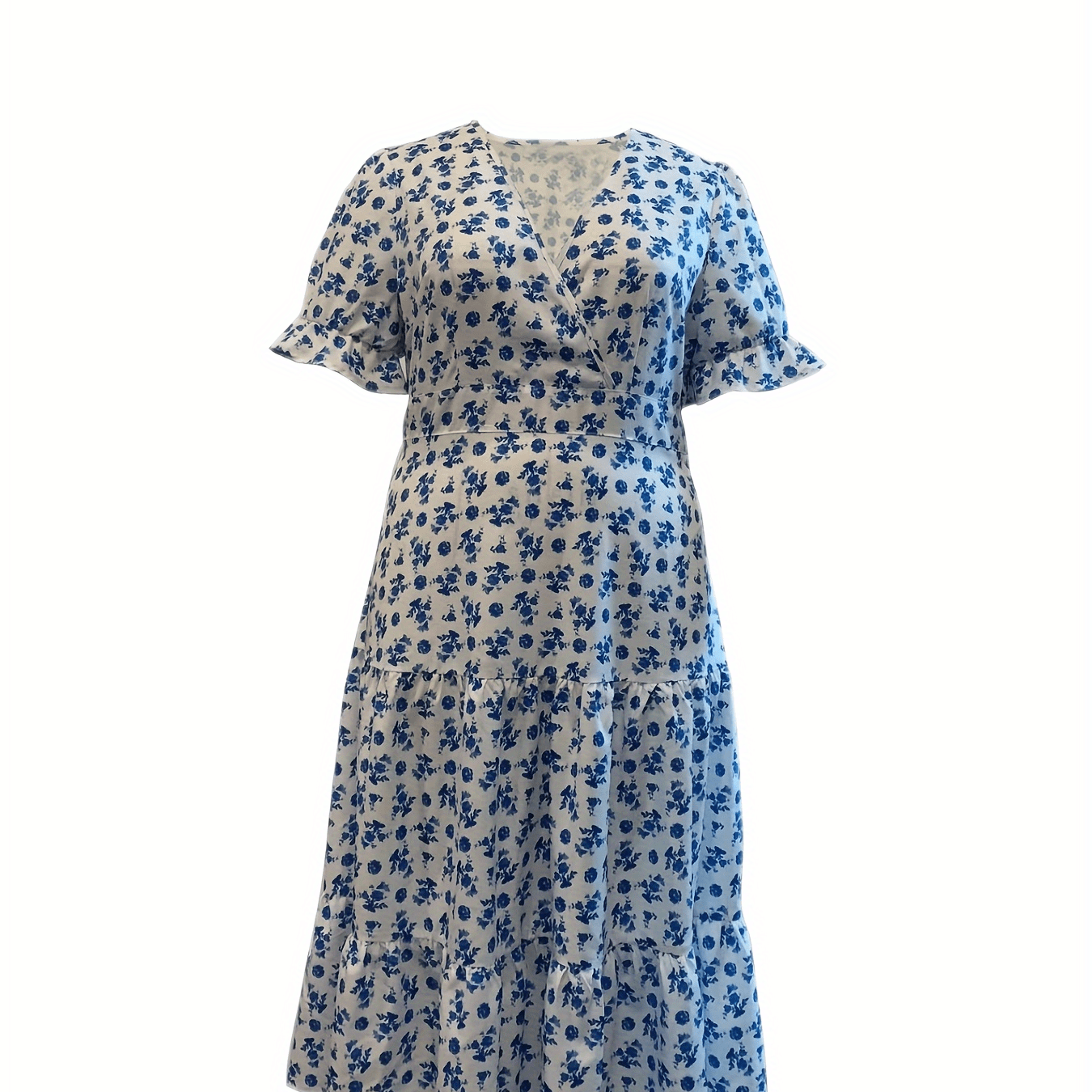 Floral Print Puff Sleeve Maxi Dress