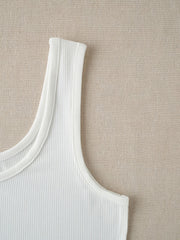Women's Ribbed Racerback Cropped Sports Tank Top Sleeveless