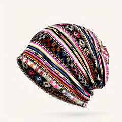 Striped Printed Skull Cap Knitted Hat Hip Hop Hat Ski Hat