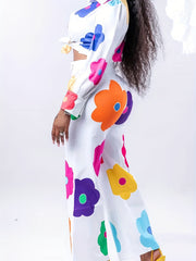 Women's Plus Floral Print Shirt & Pants Set - Vacay 2 Piece