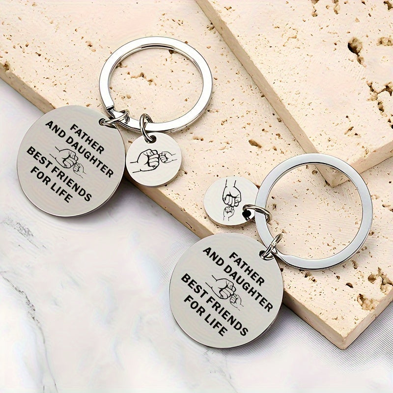 Father And Daughter Friends For Life Keychain Pendant