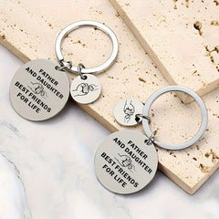 Father And Daughter Friends For Life Keychain Pendant