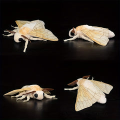 Realistic Silkworm Moth Plush Toy Soft Stuffed Animal for Nature Family Gift