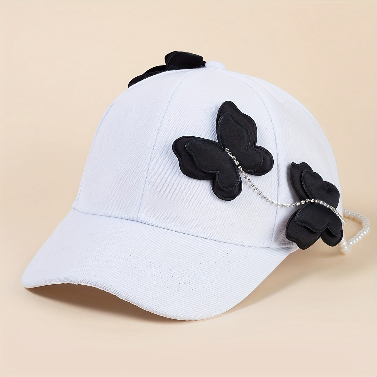 Butterfly Chain Decor Baseball Cap & Sun Hat Adjustable