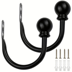 2pcs Metal Curtain Holdbacks U Shaped Hooks