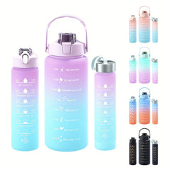 Large Capacity Gradient Sports Water Bottle with Straw