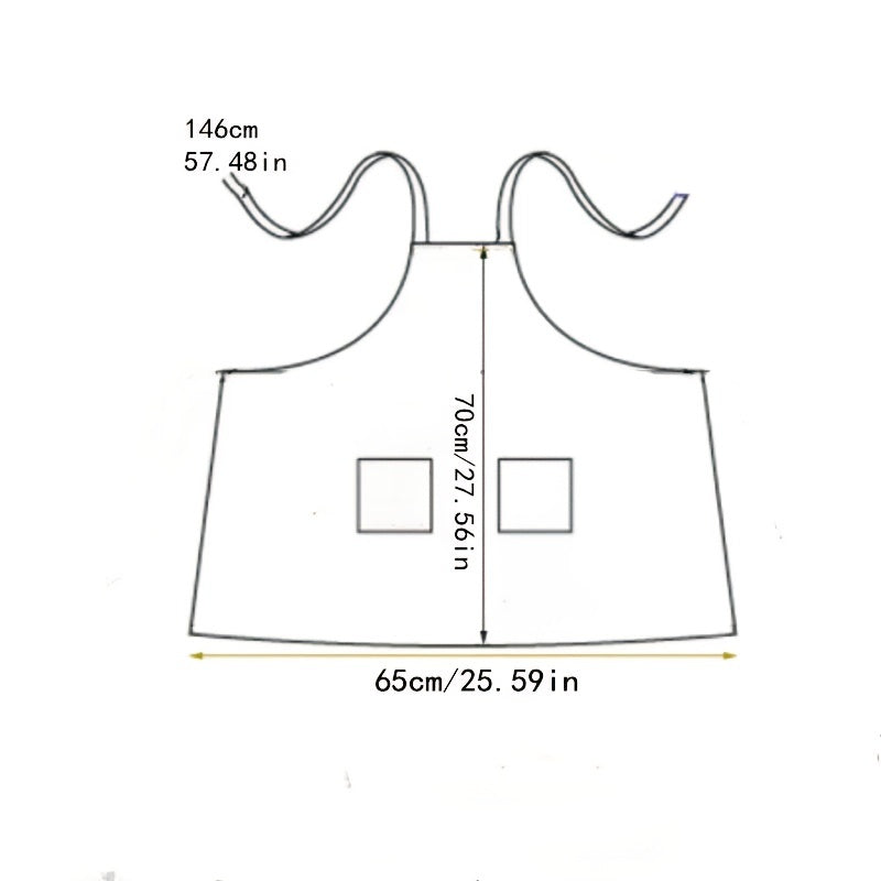 Waterproof Bib Apron with Adjustable Neck Strap and Pockets
