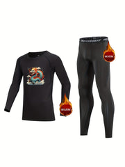 Kids Compression Fleece Sets: Crew Neck Pullover & Matching Pants