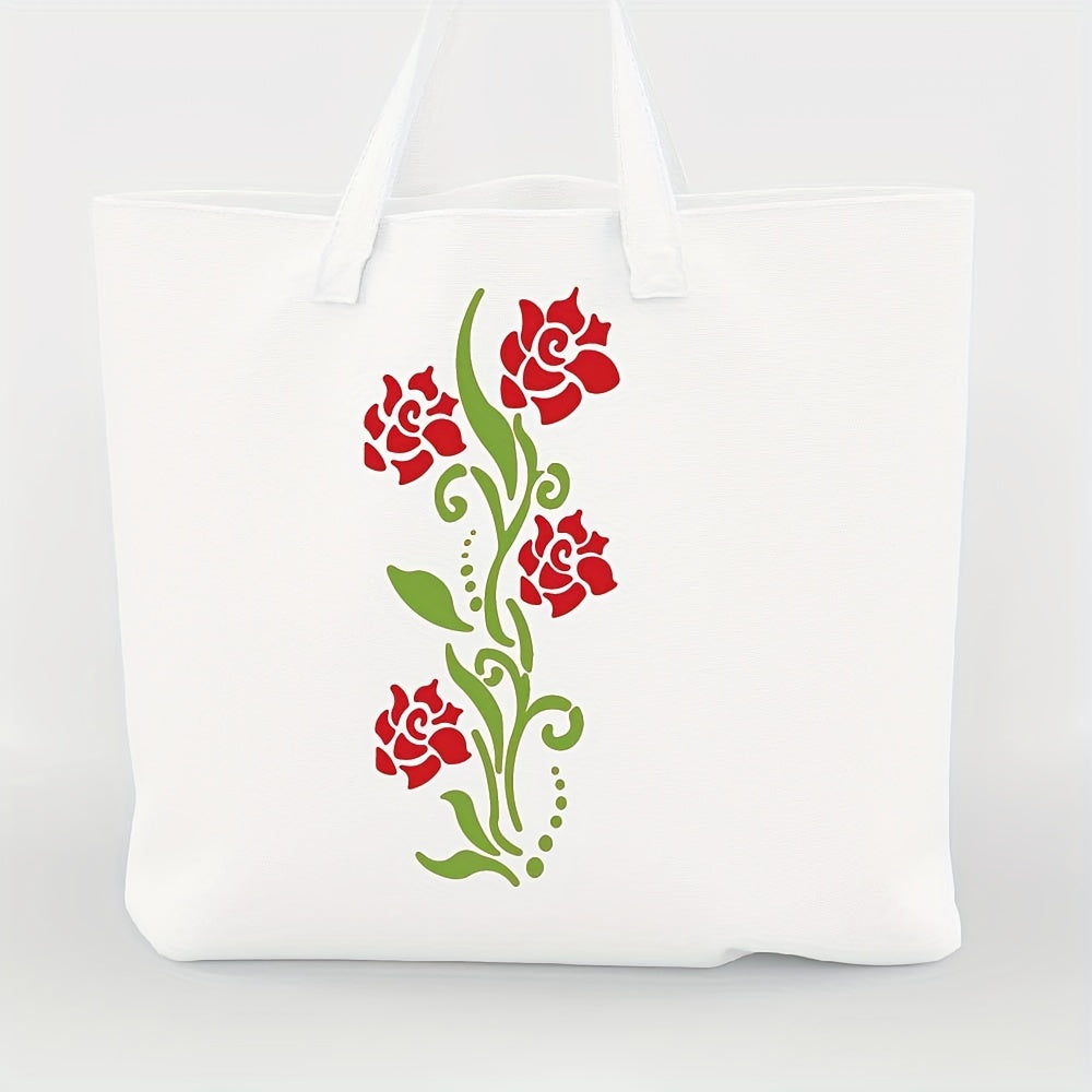 10pcs Leaf & Flower Painting Stencils Reusable Floral Stencil With Metal Ring
