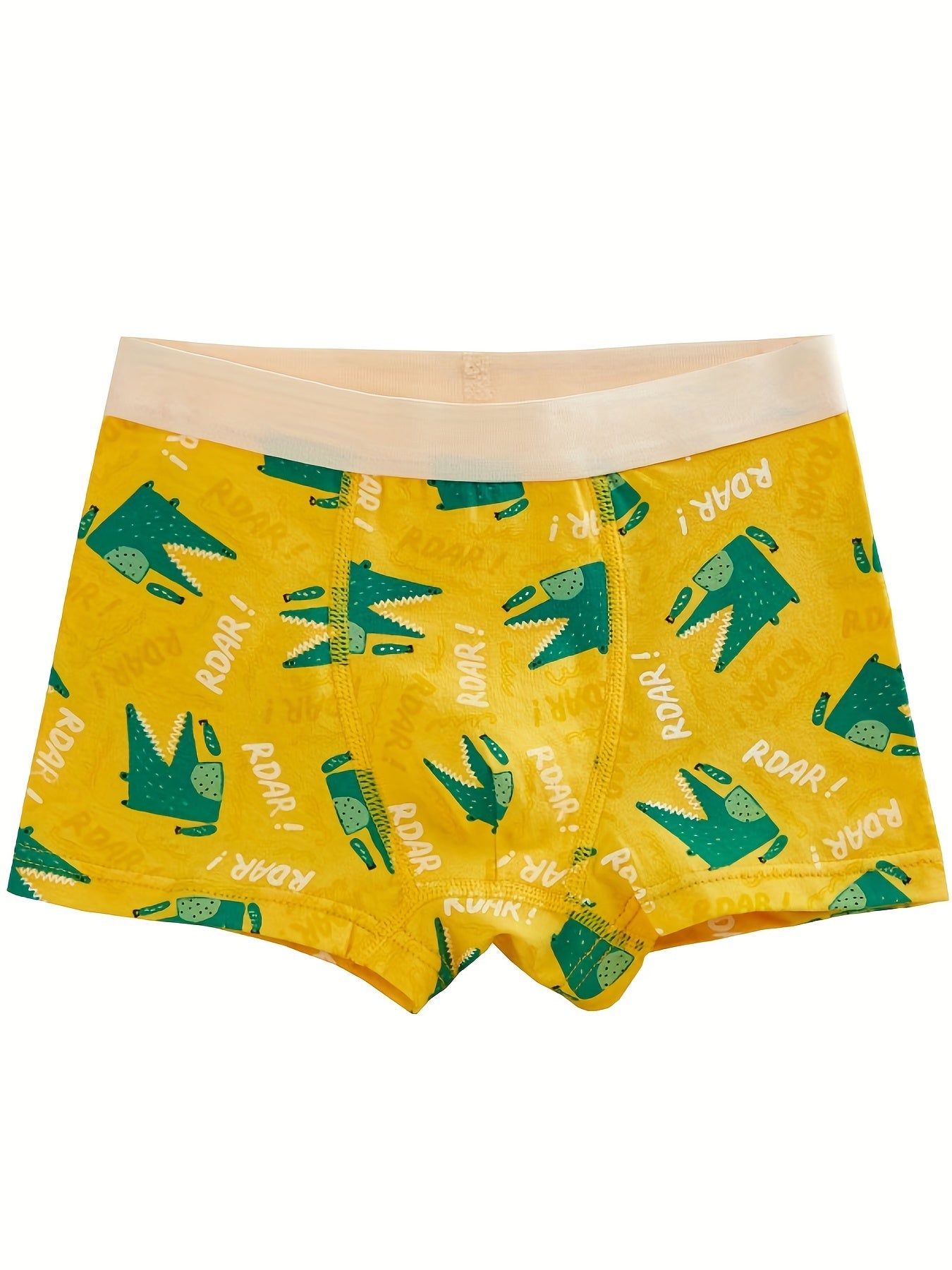 4pcs Boys Boxer Briefs Cartoon Print Elastic Waist Breathable Kids Clothes
