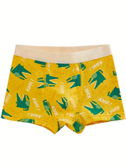 4pcs Boys Boxer Briefs Cartoon Print Elastic Waist Breathable Kids Clothes