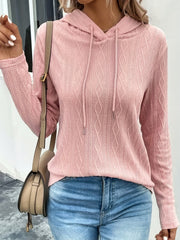 Solid Drawstring Long Sleeve Hoodie Casual Comfy Stylish Loose Sweatshirt
