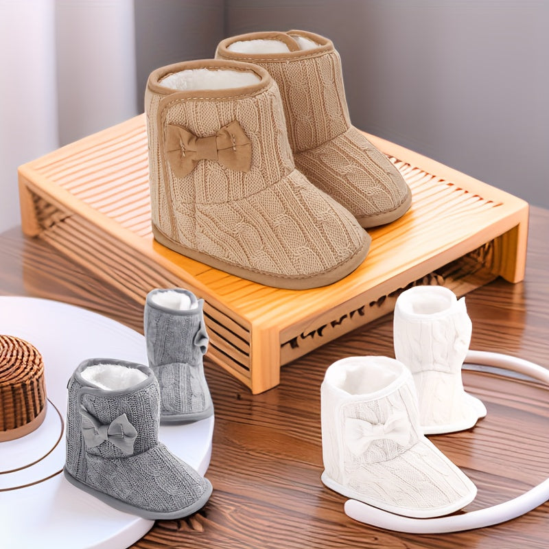 Bowknot Soft Warm Boots for Baby Girls