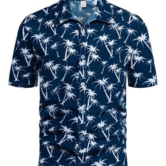 Men's Hawaiian Style Graphic Print Short Sleeve Shirt