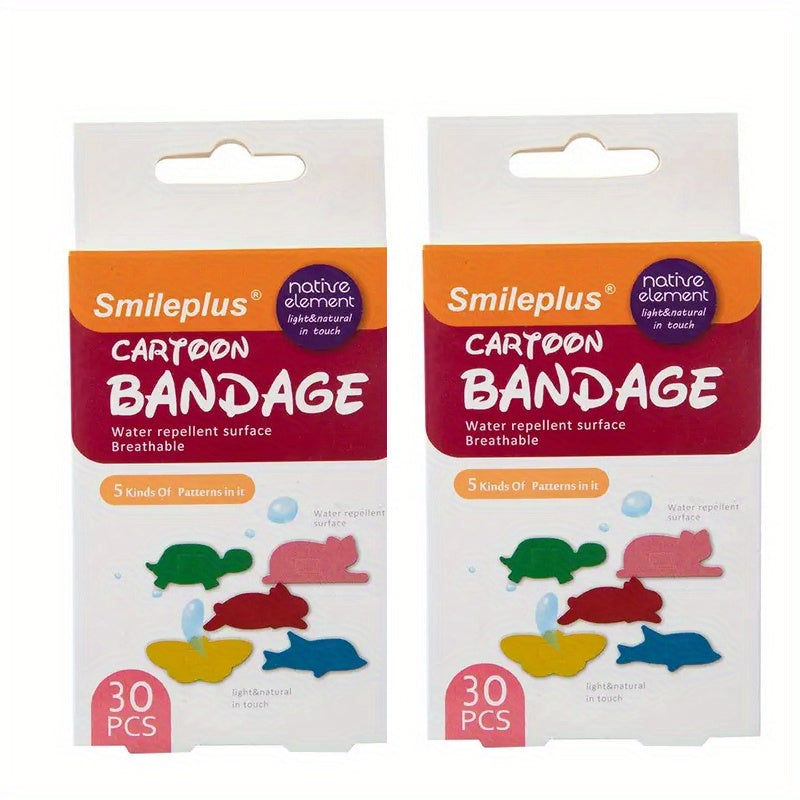 30pcs Cartoon Animal Adhesive Bandages Perfect Protective Straps & Animal Themed