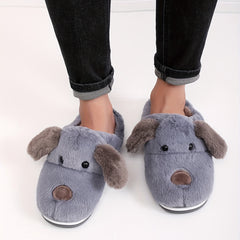 Cartoon Animal Plush House Slippers for Men