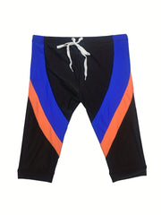 Men's Block Mid Stretch Swim Trunks Drawstring Swimwear