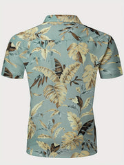 Men's Flowers Print Short Sleeve Beach Shirt