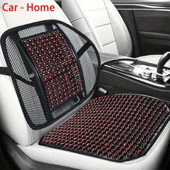 Car Wooden Bead Cushion Set - Breathable Waist Massage