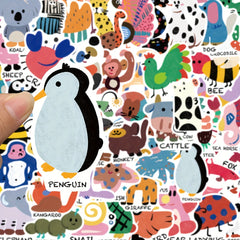 50pcs Cartoon Animal Puzzle Stickers Laptop Phone Water Cup Guitar Skat