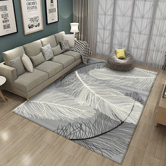 Leaf Print Area Rug Non Shedding Floor Carpet Anti-slip Backing Machine Washable
