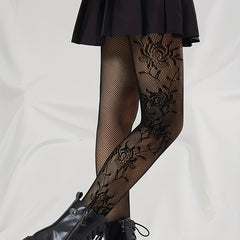 Flower Pattern Fishnet Tights Pantyhose