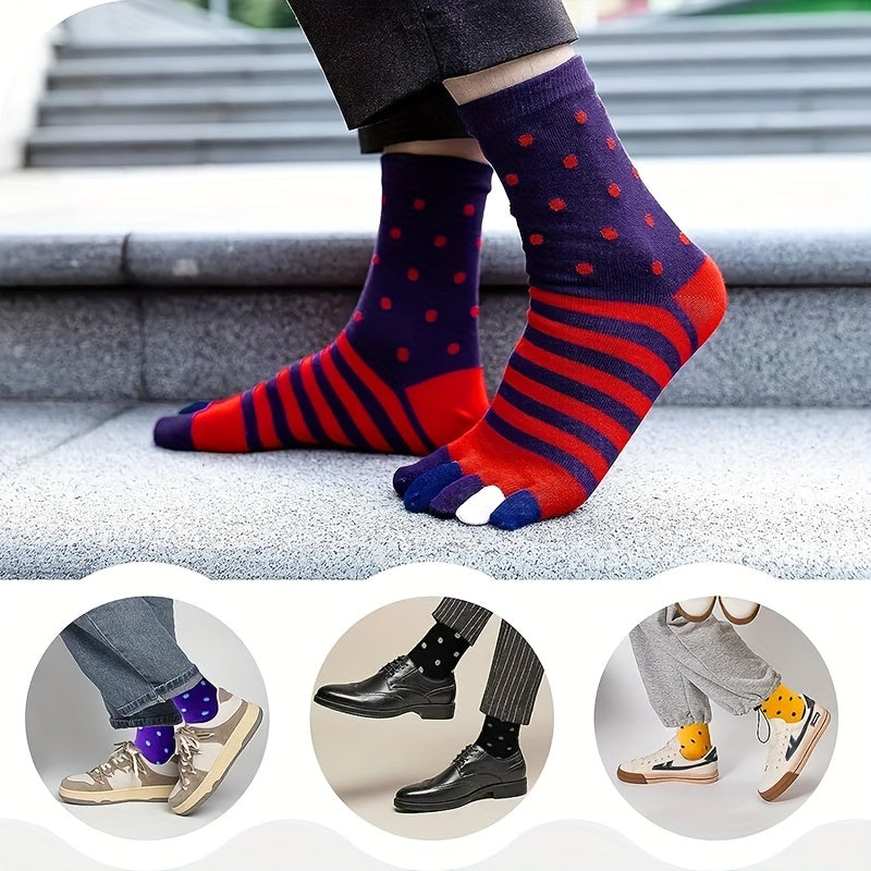 Striped Cotton Toe Socks for Sports, 1 Pair