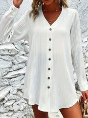 Women's Ribbed Button Up V Neck Cardigan