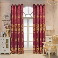European Embroidered Curtains Chenille Flower Embroidery Semi Blackout