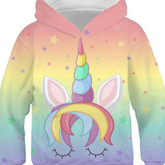 Girls Unicorn Hoodie Boys Cartoon Sports Hoodie Coat