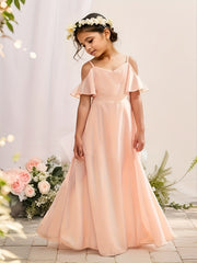 Girls Short Sleeve Cold Shoulder Dress for Summer