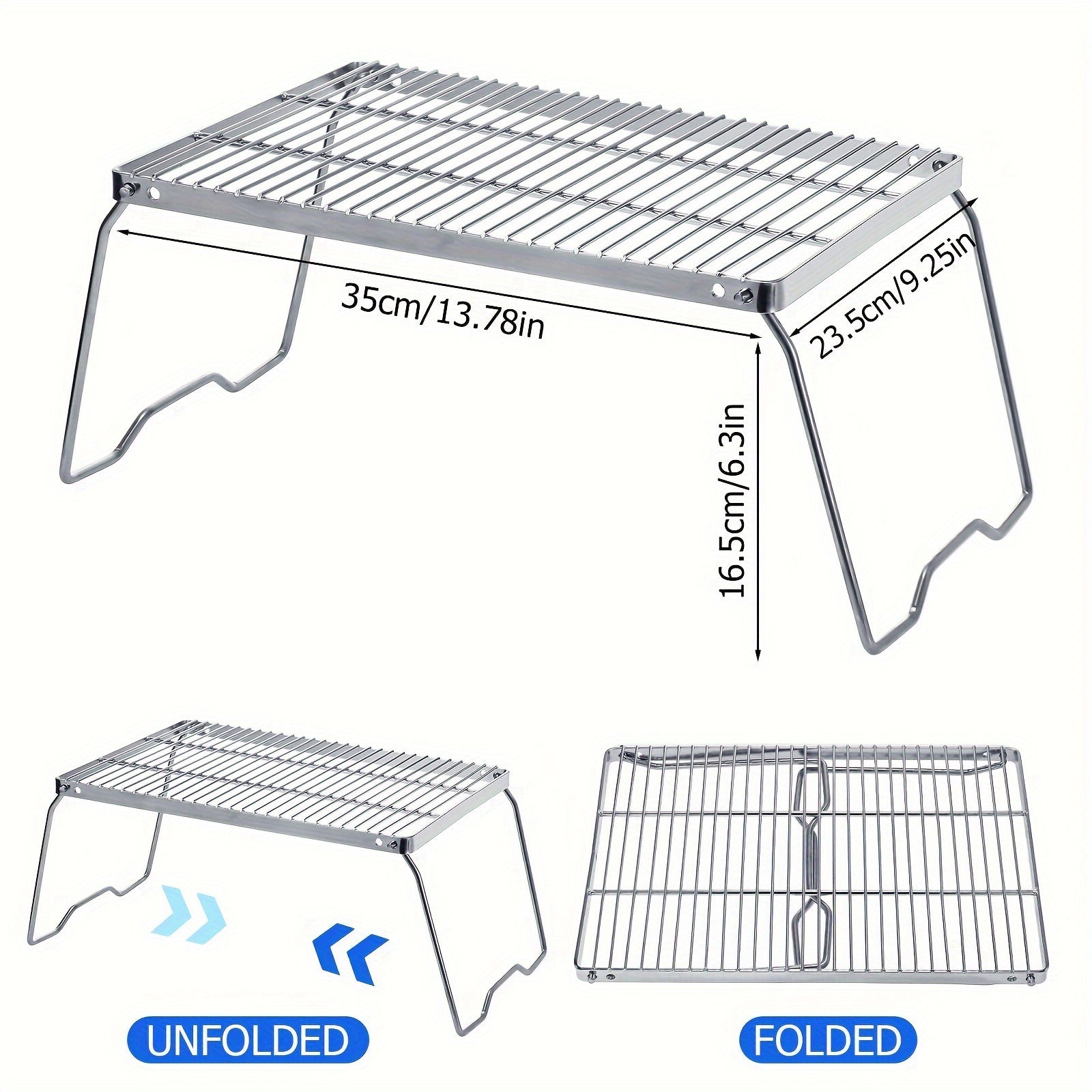 Stainless Steel Folding BBQ Grill Portable Camping Stove